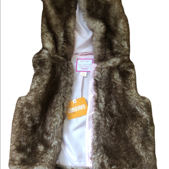 NWT Stylish and cozy vest for girls. Brown with bear ears, 12-18 m - Picture 2 of 3